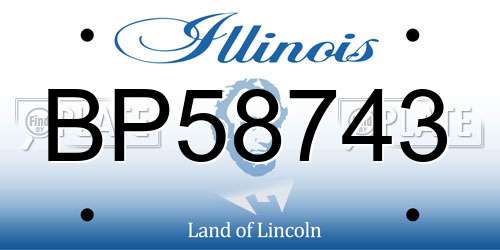 BP58743 Illinois License Plate