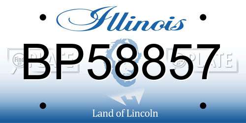 BP58857 Illinois License Plate