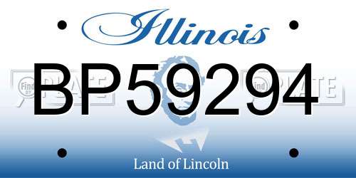 BP59294 Illinois License Plate