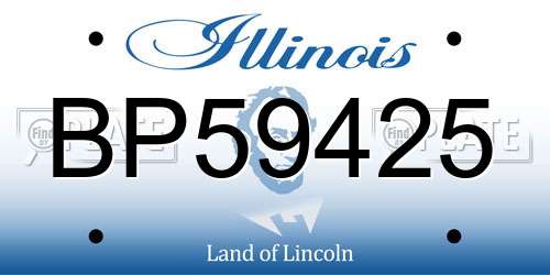 BP59425 Illinois License Plate