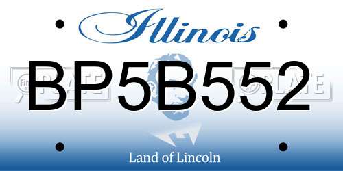 BP5B552 Illinois License Plate