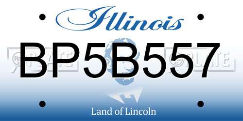 BP5B557 Illinois License Plate