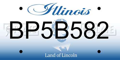 BP5B582 Illinois License Plate