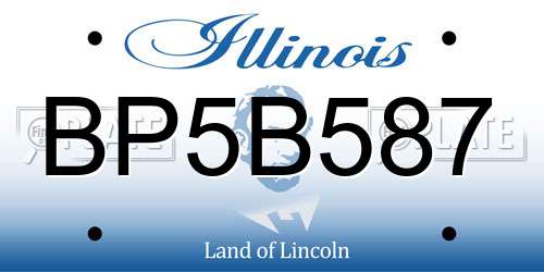 BP5B587 Illinois License Plate