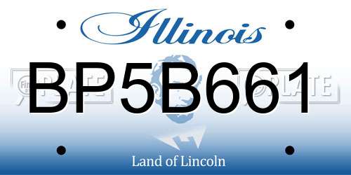 BP5B661 Illinois License Plate