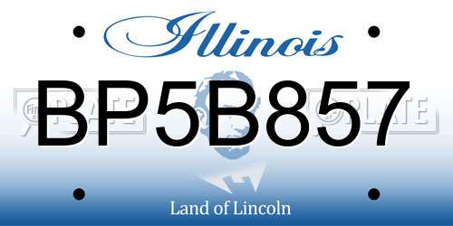BP5B857 Illinois License Plate