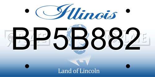 BP5B882 Illinois License Plate