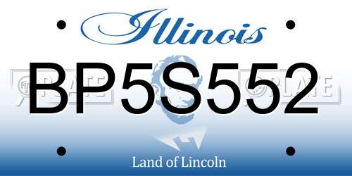 BP5S552 Illinois License Plate