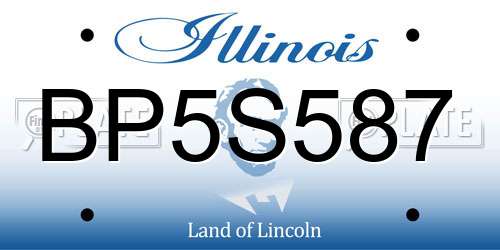 BP5S587 Illinois License Plate