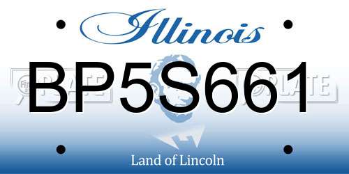 BP5S661 Illinois License Plate