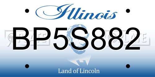 BP5S882 Illinois License Plate