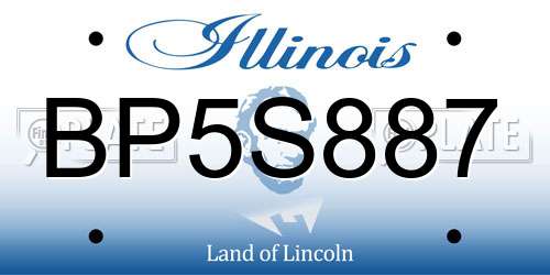 BP5S887 Illinois License Plate