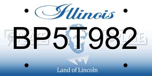 BP5T982 Illinois License Plate