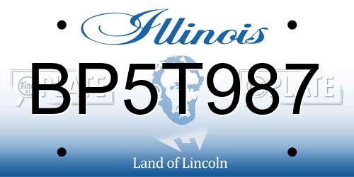 BP5T987 Illinois License Plate