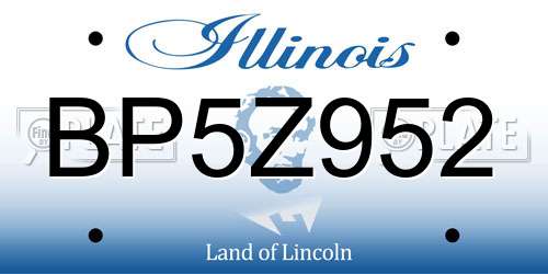 BP5Z952 Illinois License Plate