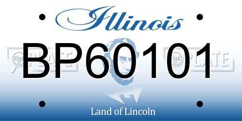BP60101 Illinois License Plate