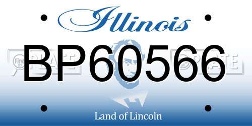 BP60566 Illinois License Plate