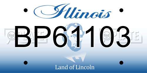 BP61103 Illinois License Plate