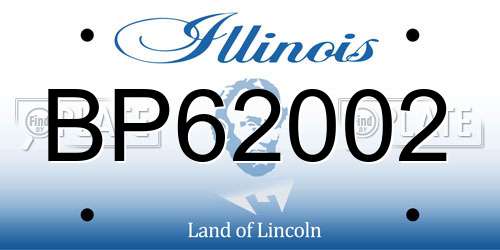 BP62002 Illinois License Plate