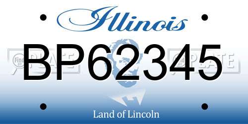 BP62345 Illinois License Plate