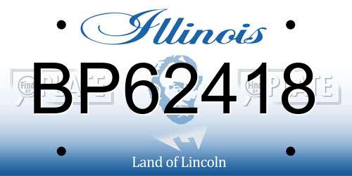 BP62418 Illinois License Plate
