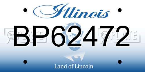BP62472 Illinois License Plate