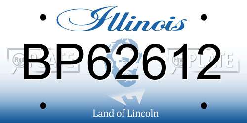 BP62612 Illinois License Plate
