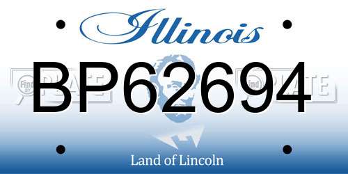 BP62694 Illinois License Plate