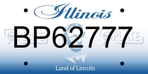 BP62777 Illinois License Plate