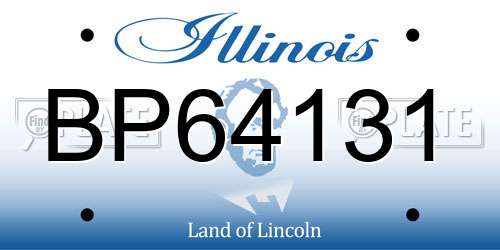 BP64131 Illinois License Plate