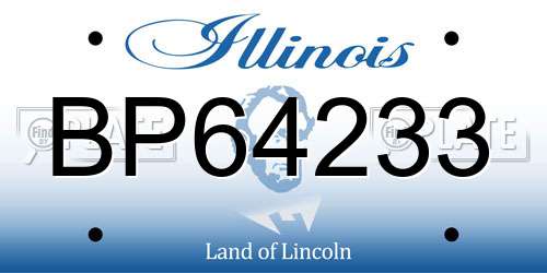 BP64233 Illinois License Plate