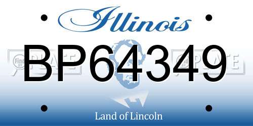 BP64349 Illinois License Plate