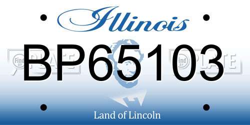 BP65103 Illinois License Plate