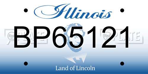 BP65121 Illinois License Plate