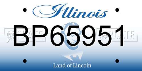 BP65951 Illinois License Plate