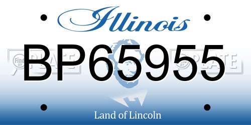 BP65955 Illinois License Plate