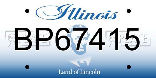 BP67415 Illinois License Plate