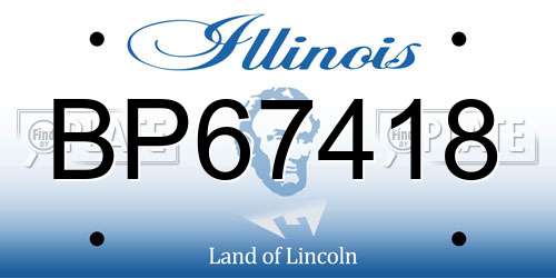BP67418 Illinois License Plate