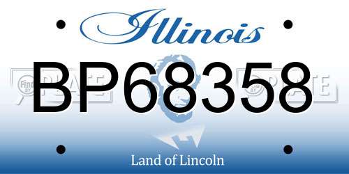 BP68358 Illinois License Plate