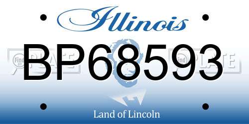 BP68593 Illinois License Plate