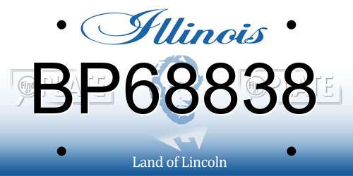 BP68838 Illinois License Plate