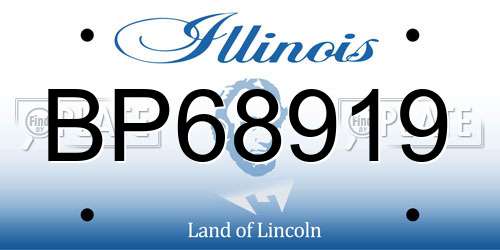 BP68919 Illinois License Plate