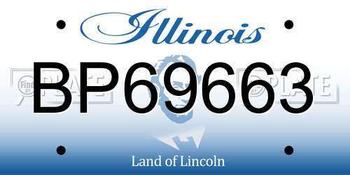 BP69663 Illinois License Plate