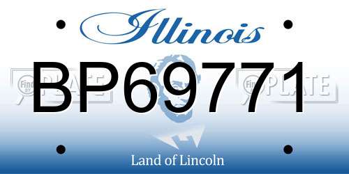BP69771 Illinois License Plate