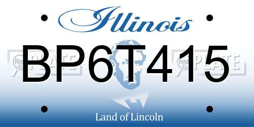 BP6T415 Illinois License Plate