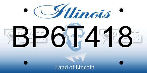 BP6T418 Illinois License Plate