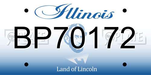 BP70172 Illinois License Plate