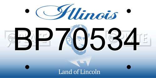 BP70534 Illinois License Plate