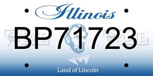 BP71723 Illinois License Plate