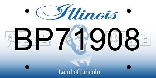 BP71908 Illinois License Plate